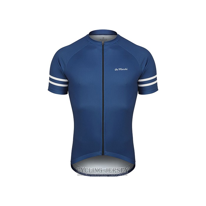 2021 Cycling Jersey De Marchi Dark Blue Short Sleeve And Bib Short